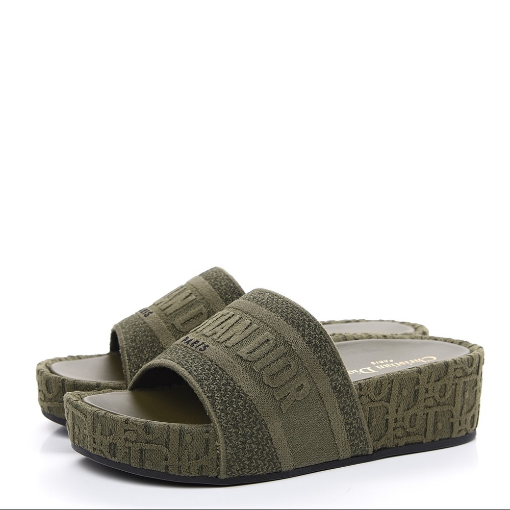 Dior Dway Oblique denim sandals / slides 37